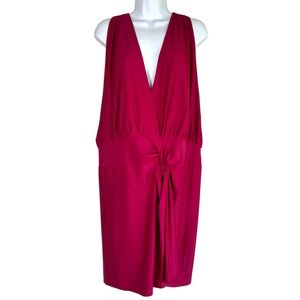 Coolibar Twist Front Cover Up Dress Size XXL Pink Stretch UPF 50+ Beach Resort